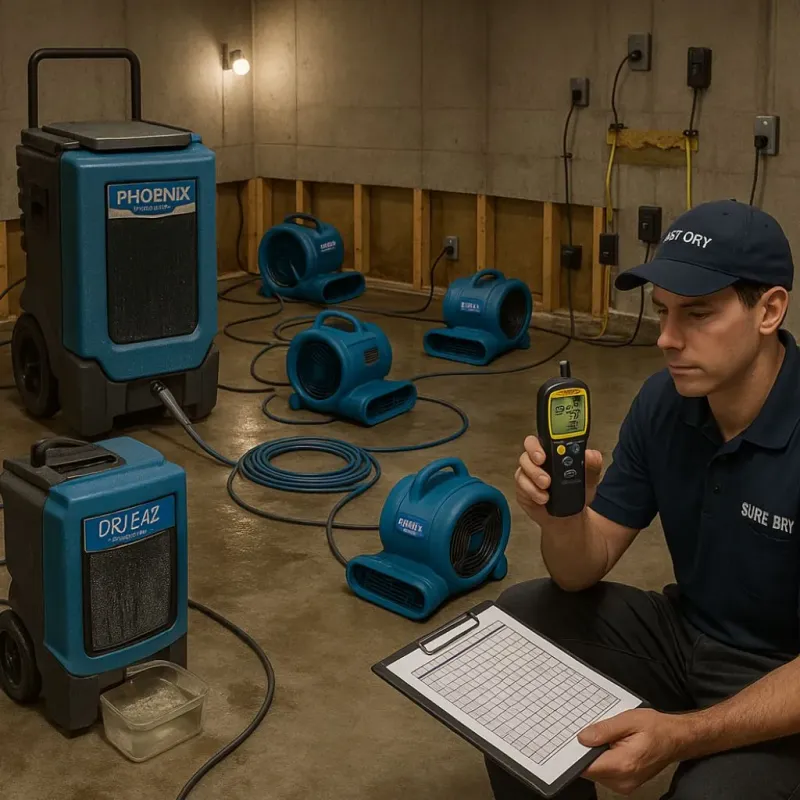 Structural Drying and Dehumidification process in Palacios, TX